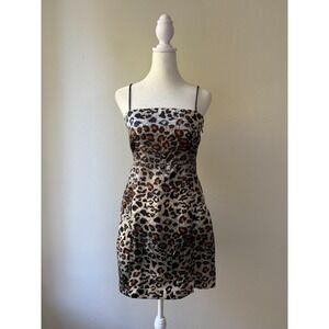 Urban Outfitter Leopard Print Mini Dress M Spaghetti‎ Strap Bodycon Clubwear